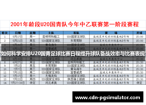 如何科学安排U20国青足球比赛日程提升球队备战效率与比赛表现