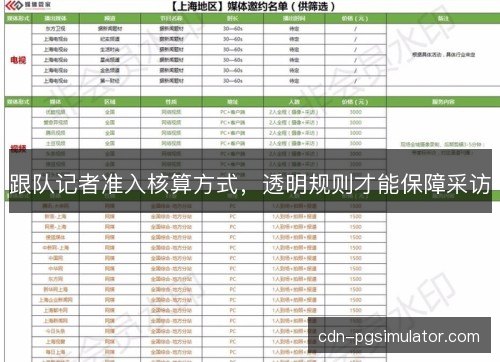 跟队记者准入核算方式，透明规则才能保障采访